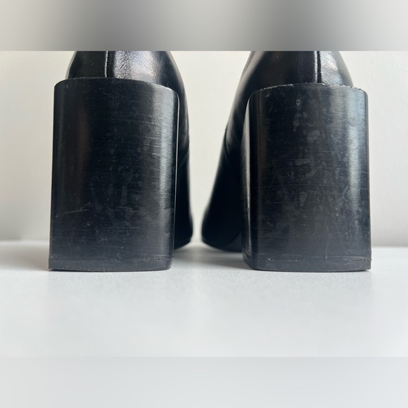 JONAK Black Leather Square Toe Chelsea Boots | Block Heel | EU 38 - Picture 10 of 15